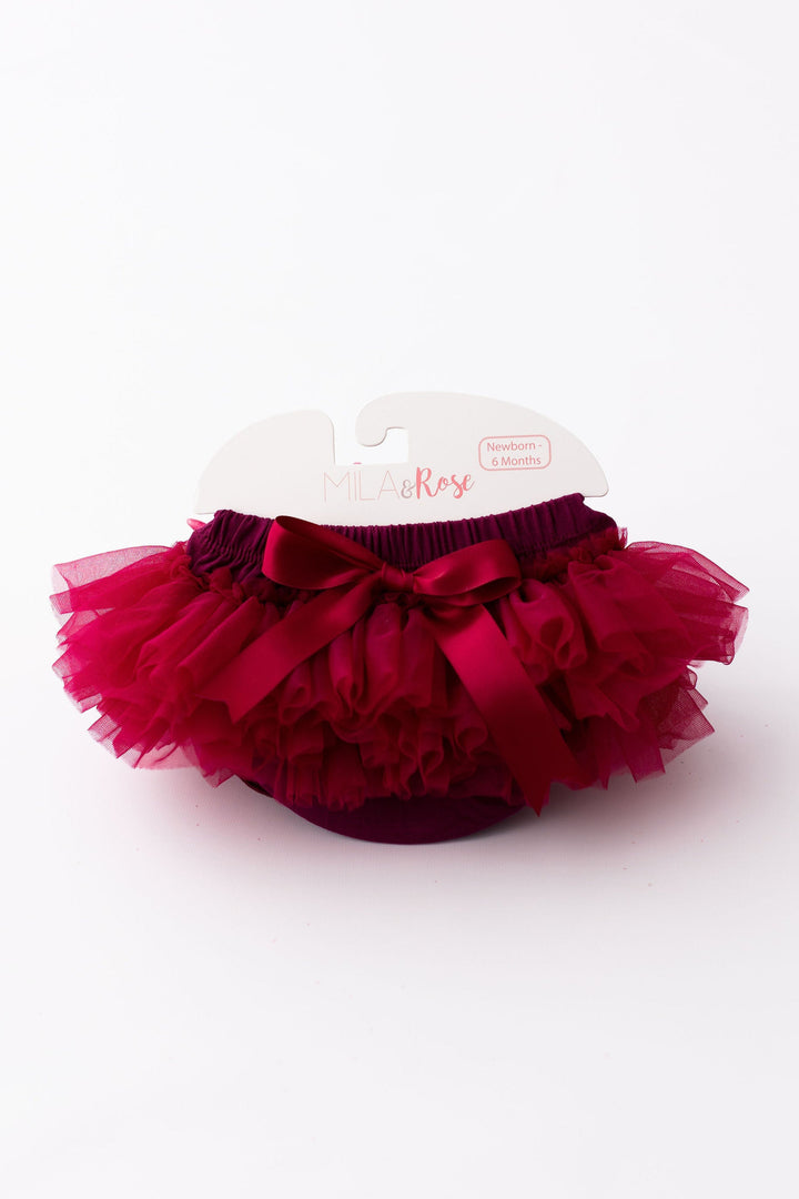 Maroon Ruffle Tutu Bloomer-Mila & Rose ®