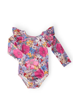 Mauve What's Up Buttercup L/S Flutter Sleeve Leotard-Mila & Rose ®