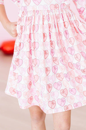 Melt My Heart 3/4 Sleeve Ruffle Twirl Dress-Mila & Rose ®
