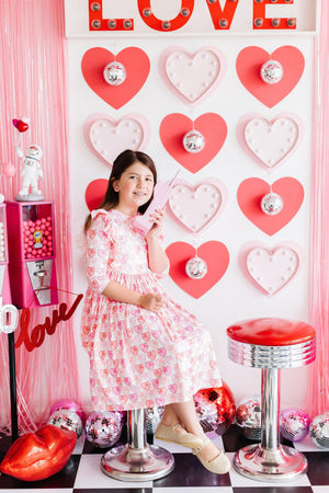 Melt My Heart 3/4 Sleeve Ruffle Twirl Dress-Mila & Rose ®