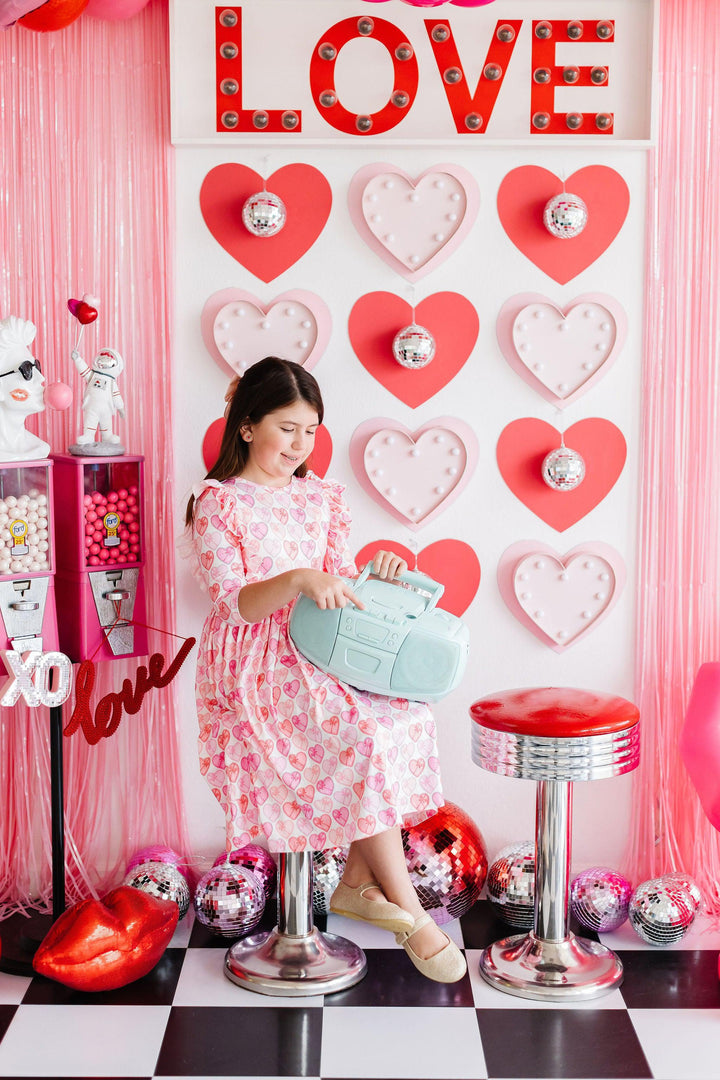 Melt My Heart 3/4 Sleeve Ruffle Twirl Dress-Mila & Rose ®