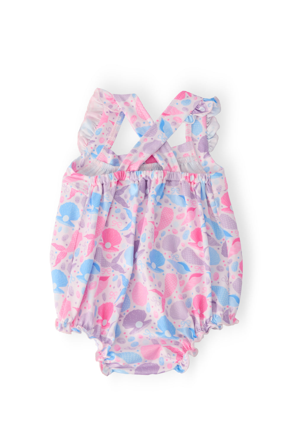 Mermaid Tails Ruffle Cross Back Romper-Mila & Rose ®