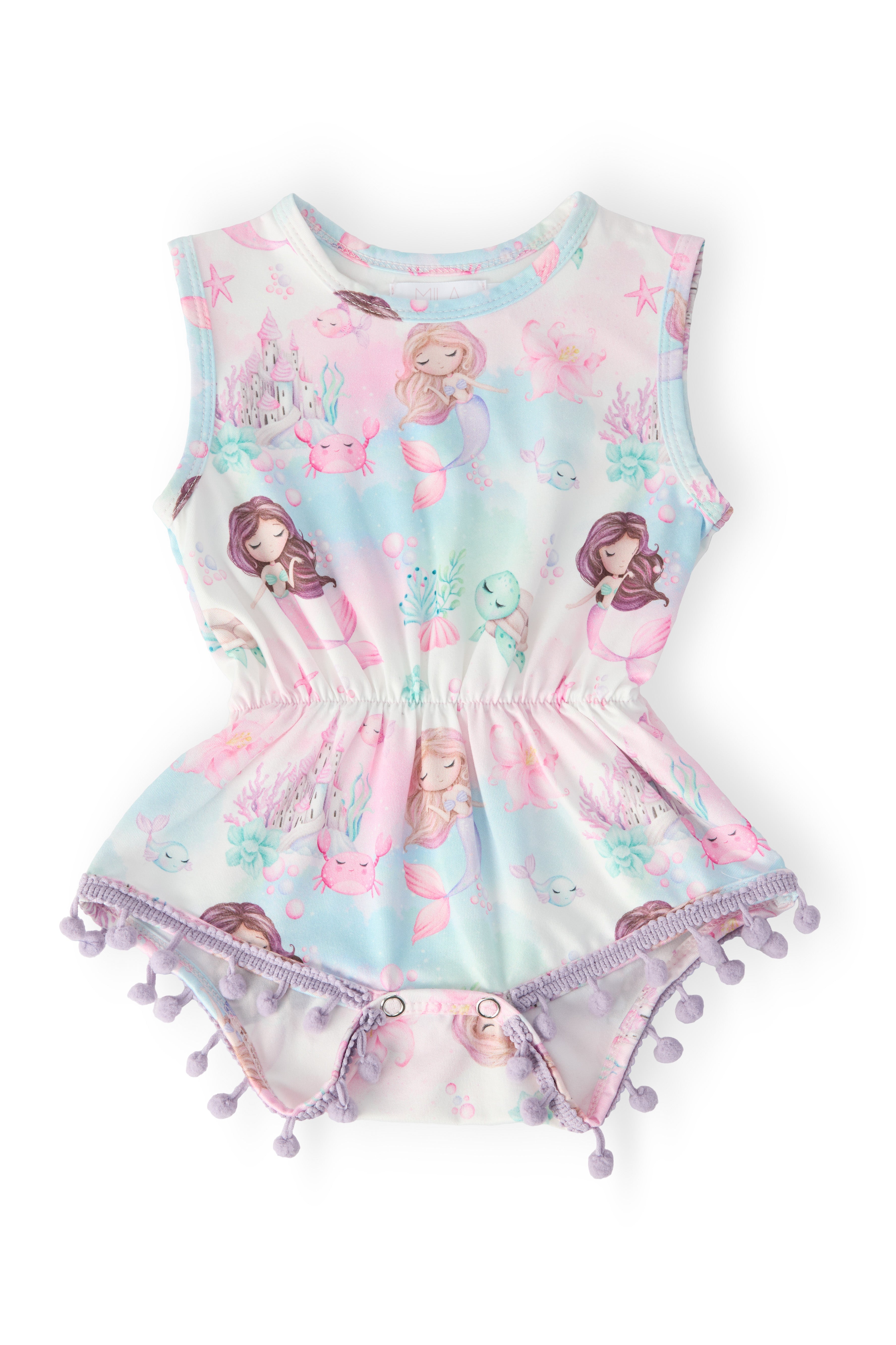 Mermaid Fairytale Pom Pom Romper-Mila & Rose ®