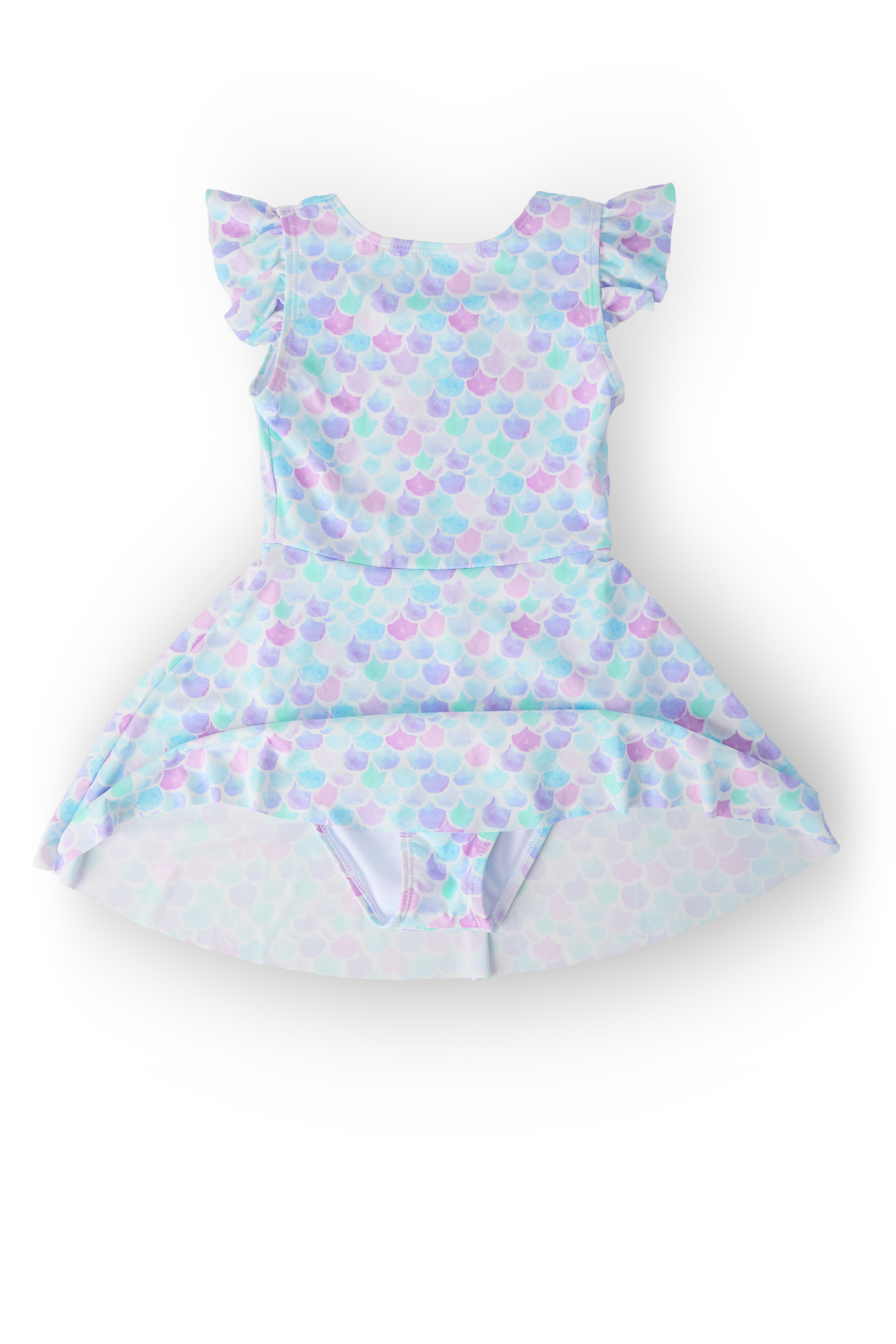 Mermaid Scales Flutter Sleeve Twirl Swimsuit-Mila & Rose ®