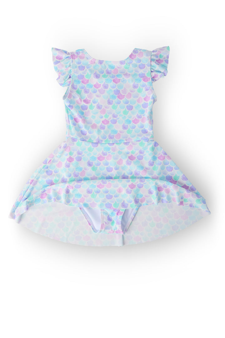 Mermaid Scales Flutter Sleeve Twirl Swimsuit-Mila & Rose ®
