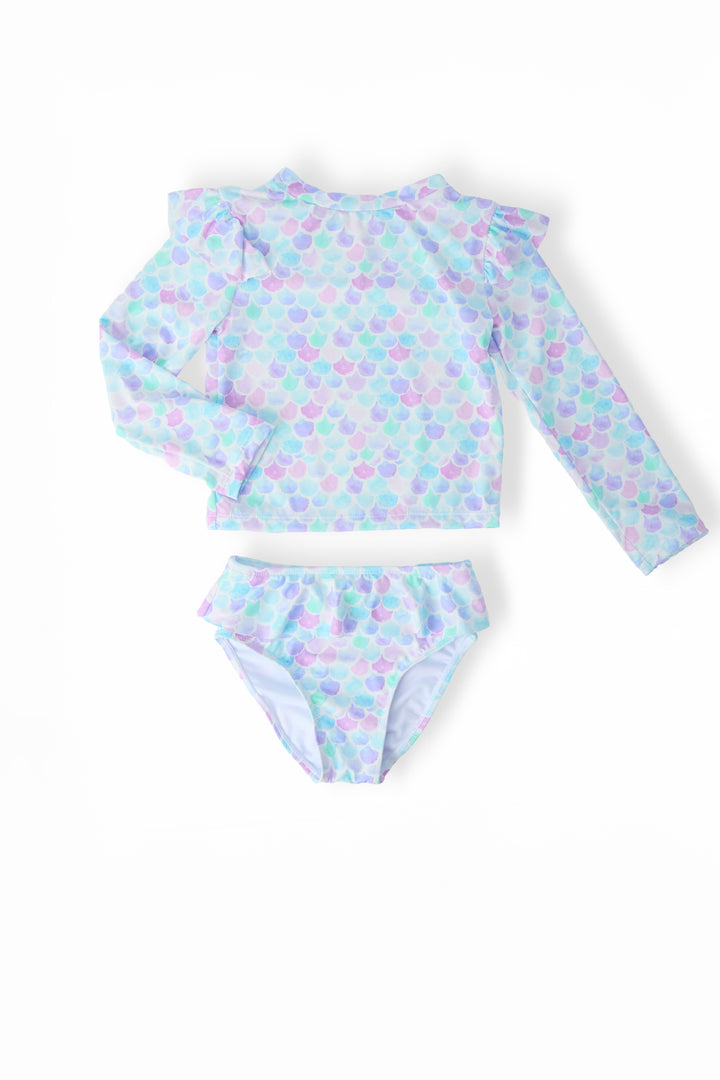 Mermaid Scales L/S Flutter Rashguard Swimsuit Set-Mila & Rose ®