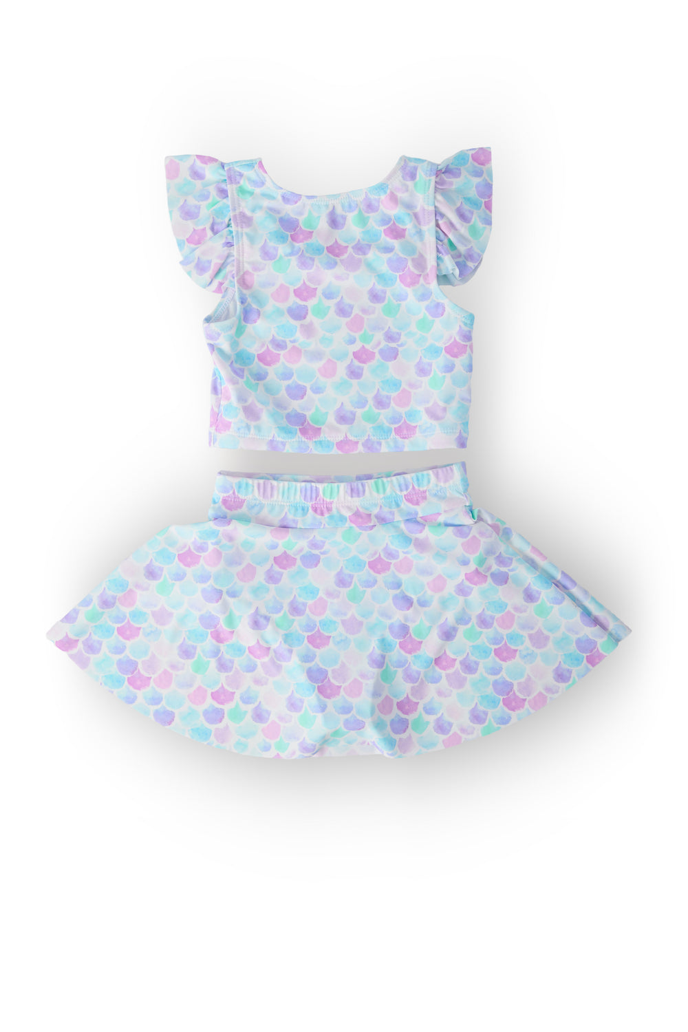 Mermaid Scales Flutter Sleeve Twirl-kini Swimsuit Set-Mila & Rose ®