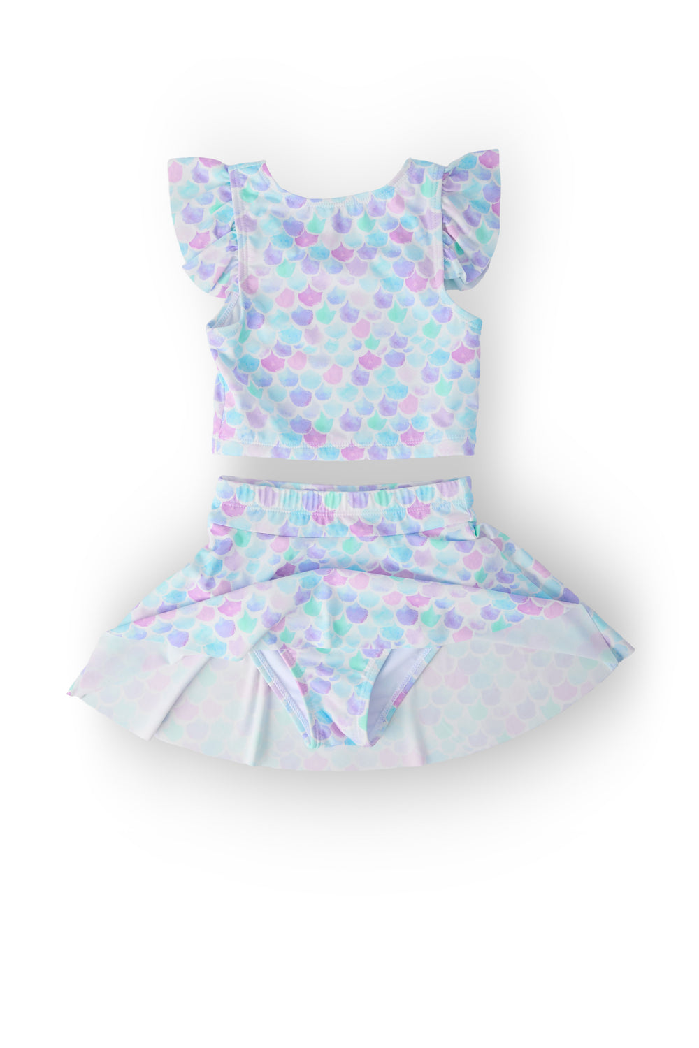 Mermaid Scales Flutter Sleeve Twirl-kini Swimsuit Set-Mila & Rose ®