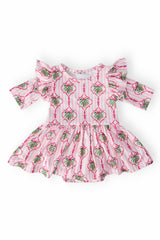 Merry Mistletoe 3/4 Sleeve Twirl Flutter Bodysuit-Mila & Rose ®