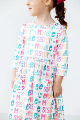 Middle Sister 3/4 Sleeve Pocket Twirl Dress-Mila & Rose ®