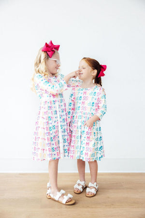 Big Sister 3/4 Sleeve Pocket Twirl Dress Big Sister 3/4 Sleeve Pocket Twirl Dress