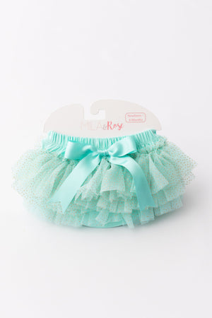 Mint & Gold Glitter Ruffle Tutu Bloomer-Mila & Rose ®