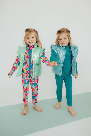 SALE Mint Iridescent Puffer Vest-Mila & Rose ®