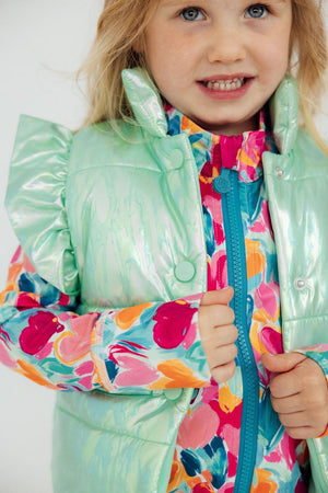 SALE Mint Iridescent Puffer Vest-Mila & Rose ®