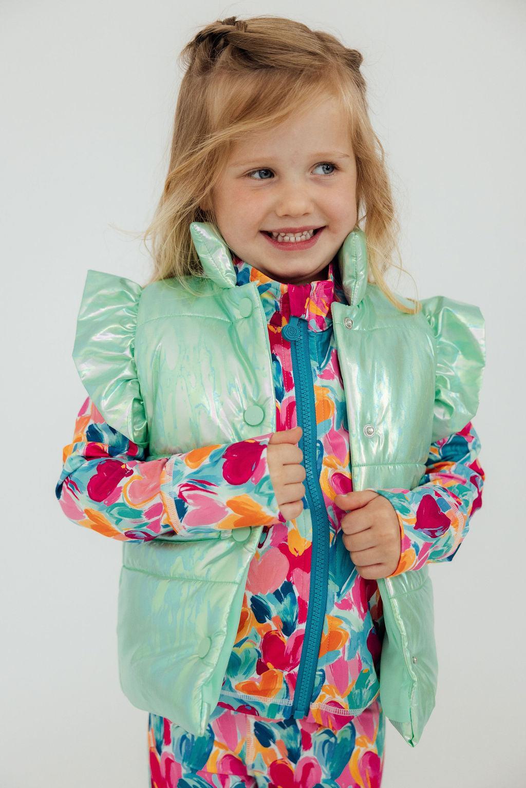 SALE Mint Iridescent Puffer Vest-Mila & Rose ®