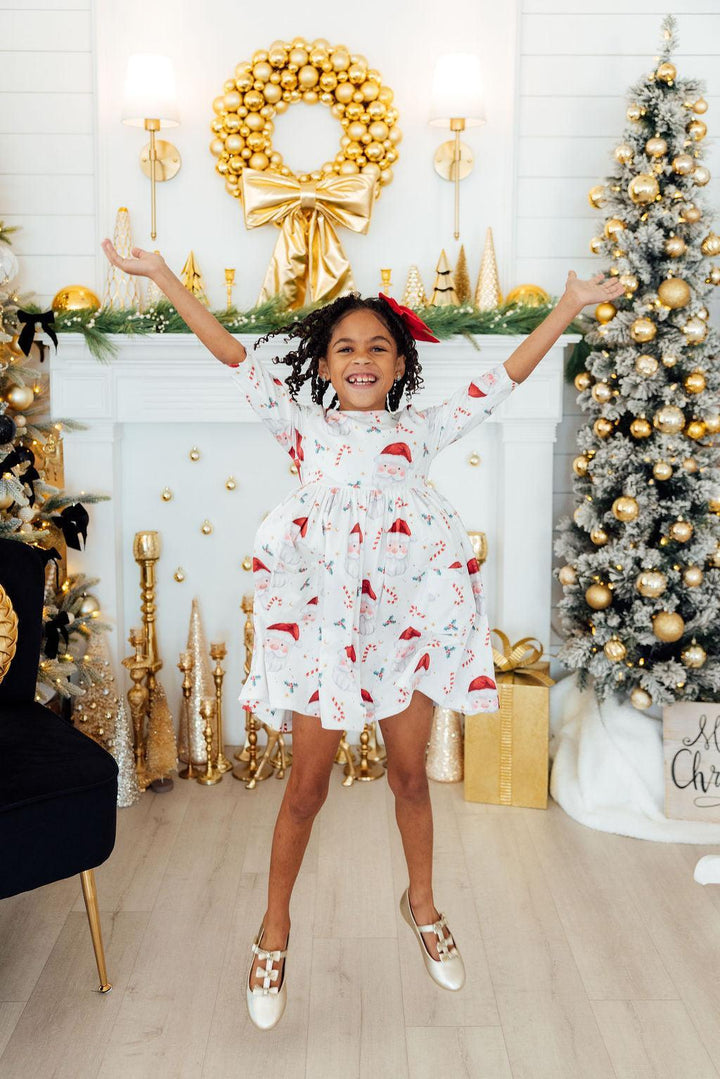 Mistletoe Magic 3/4 Sleeve Pocket Twirl Dress-Mila & Rose ®