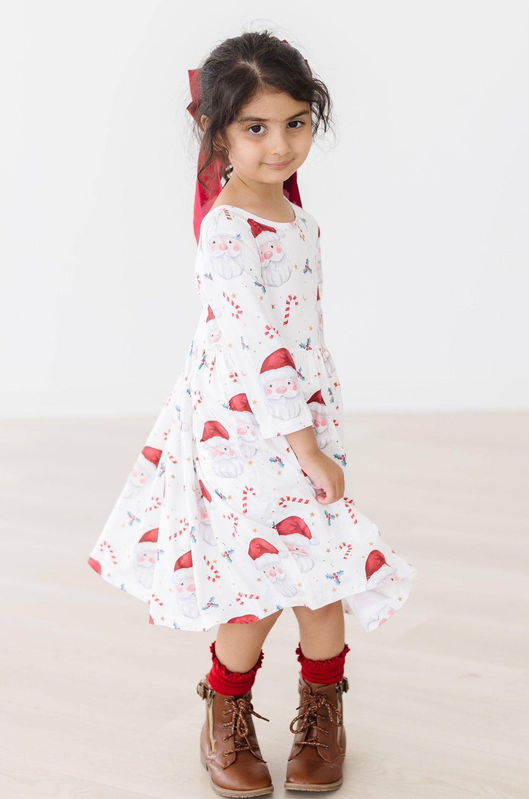Mistletoe Magic 3/4 Sleeve Pocket Twirl Dress-Mila & Rose ®
