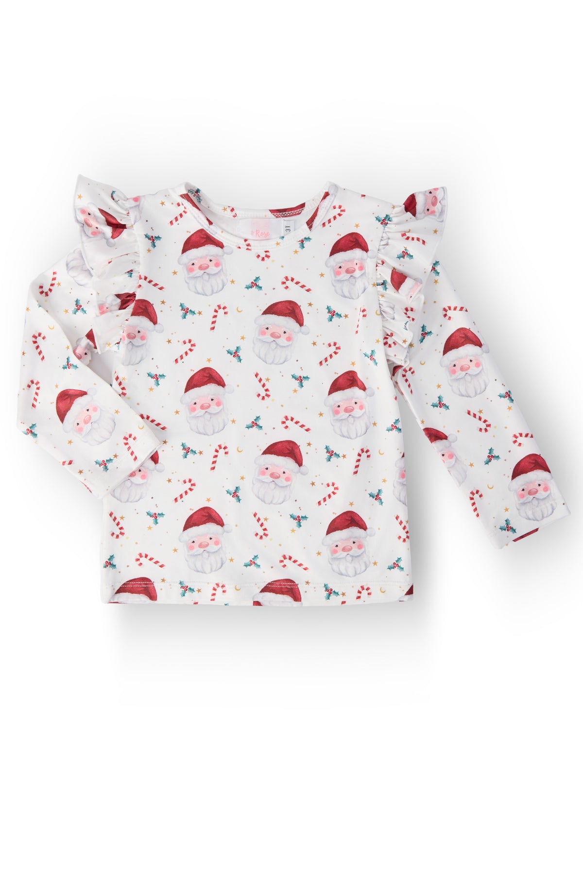 Mistletoe Magic L/S Ruffle Tee-Mila & Rose ®