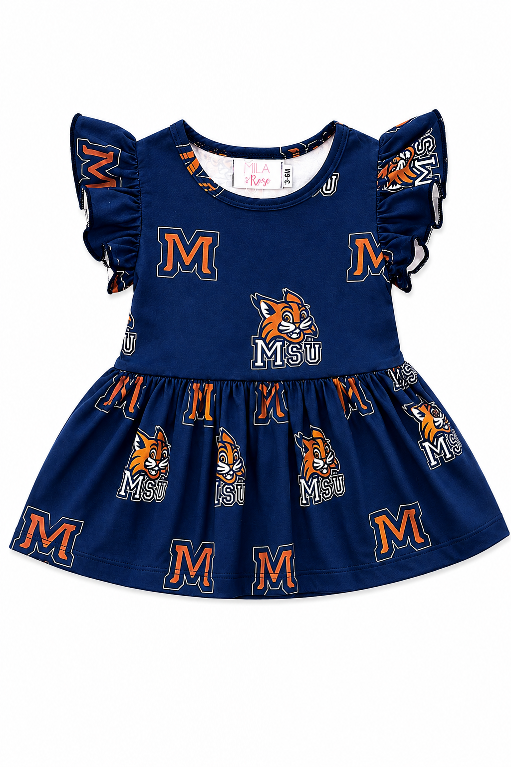 Montana State University Blue Bobcat S/S Flutter Twirl Bodysuit