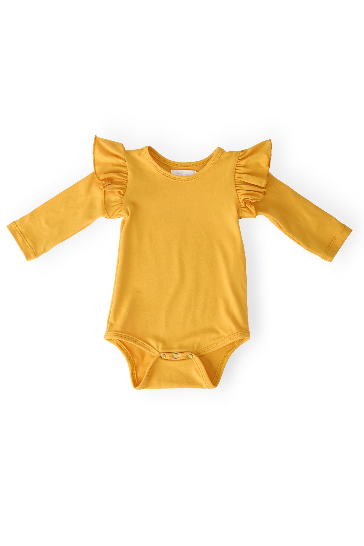 Mustard L/S Flutter Bodysuit-Mila & Rose ®