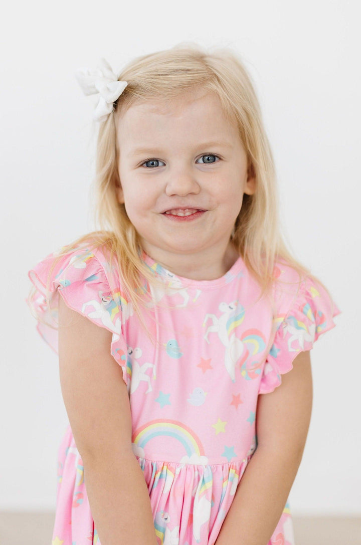 (V) My Little Unicorn Flutter Sleeve Twirl Dress-Mila & Rose ®
