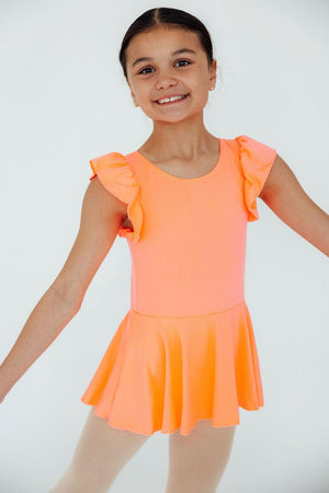Neon Coral S/S Twirl Leotard-Mila & Rose ®
