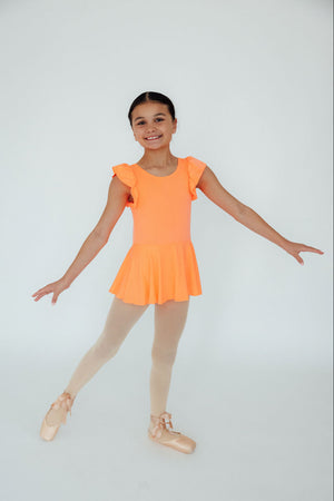 Neon Coral S/S Twirl Leotard-Mila & Rose ®