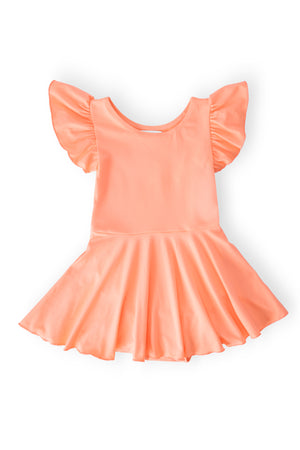 Neon Coral S/S Twirl Leotard-Mila & Rose ®