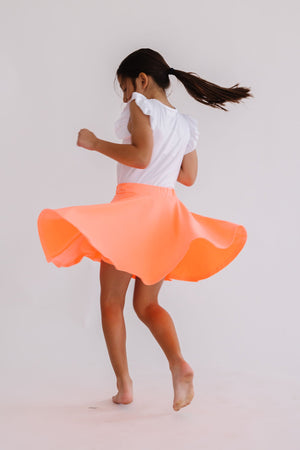 Neon Coral Twirl Skort | Mila & Rose