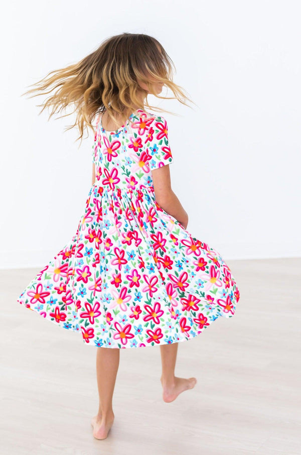 neon flower dress Fall For Neon Floral Lace Short Dress