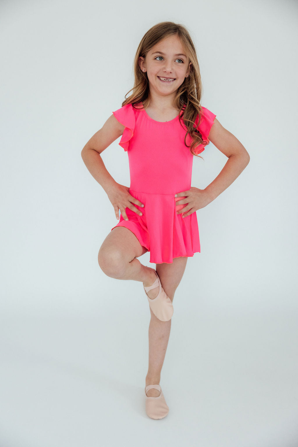 Neon Pink S/S Twirl Leotard-Mila & Rose ®