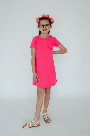 Neon Pink T-Shirt Dress-Mila & Rose ®
