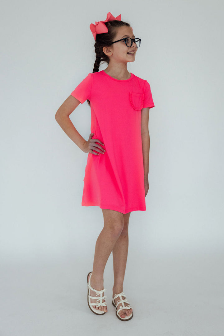 Neon Pink T-Shirt Dress-Mila & Rose ®