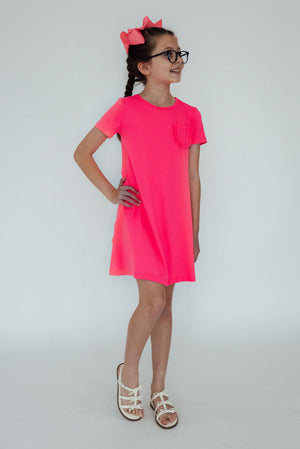 Neon Pink T-Shirt Dress-Mila & Rose ®