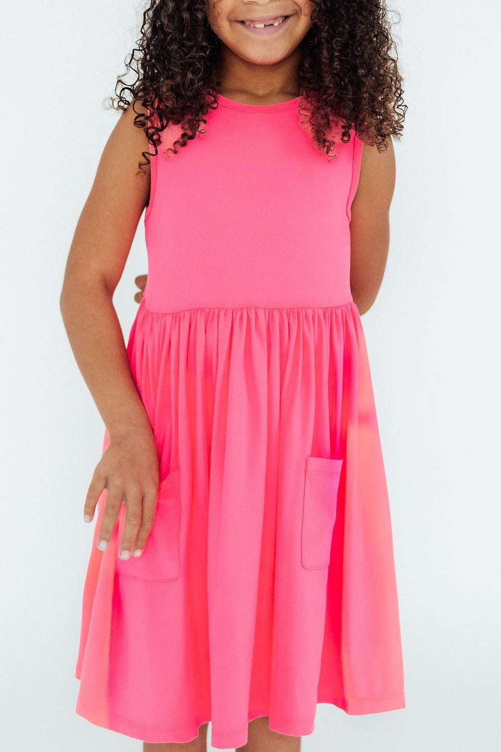 Neon Pink Tank Pocket Twirl Dress-Mila & Rose ®