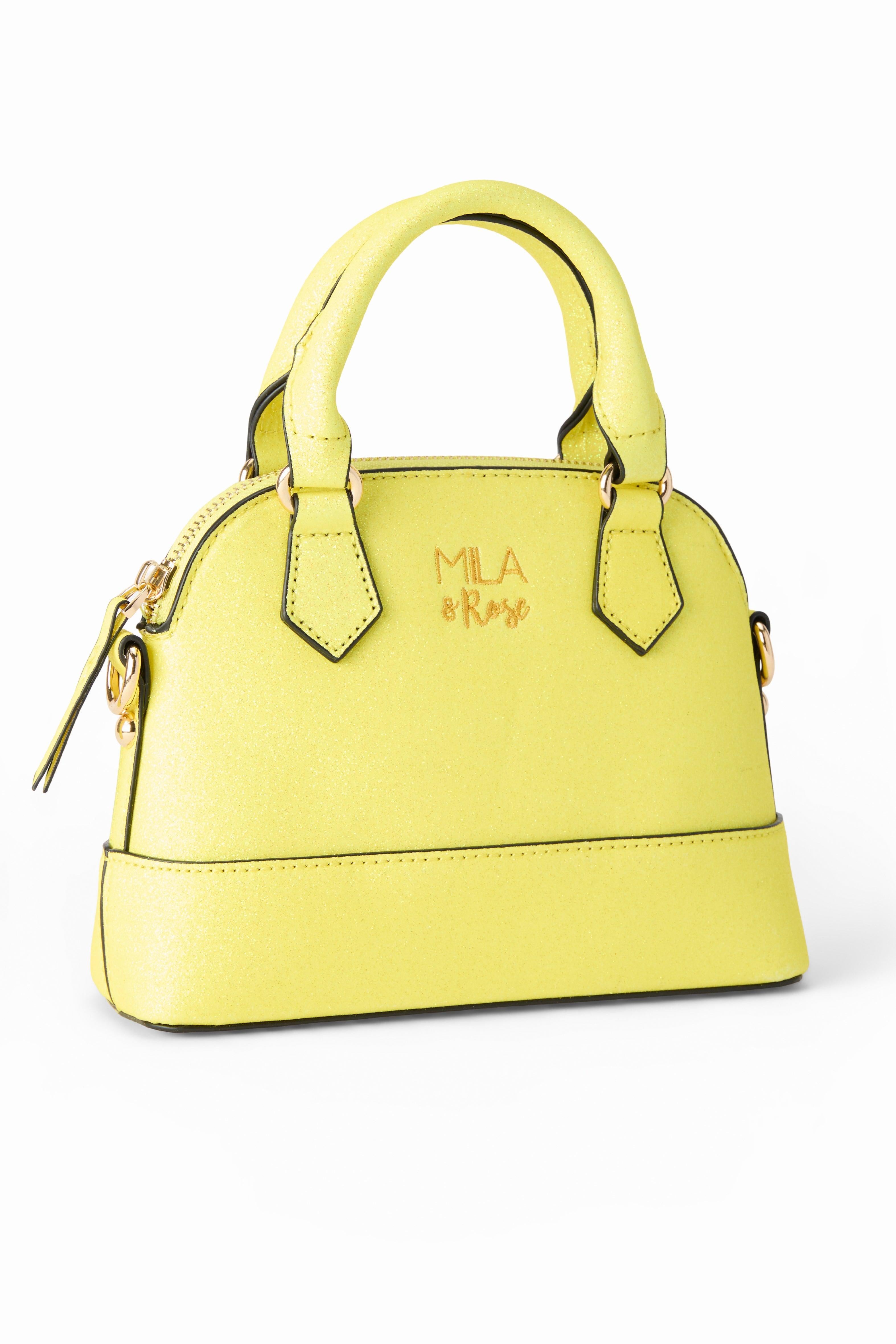 Neon Yellow Glitter Girl's Crossbody Purse-Mila & Rose ®