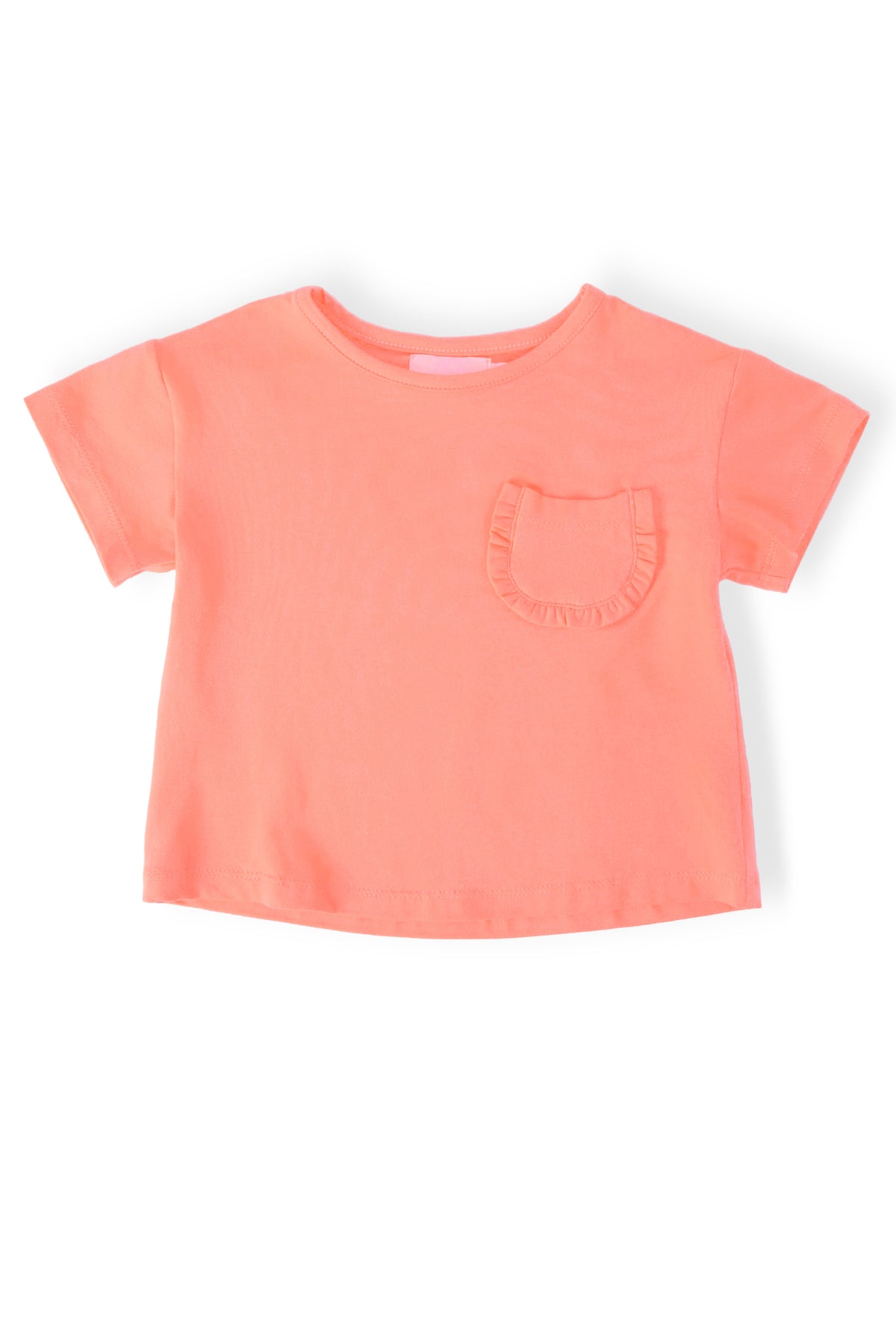 Neon Coral Ruffle Pocket Tee-Mila & Rose ®