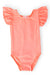 Neon Coral S/S Flutter Sleeve Leotard-Mila & Rose ®