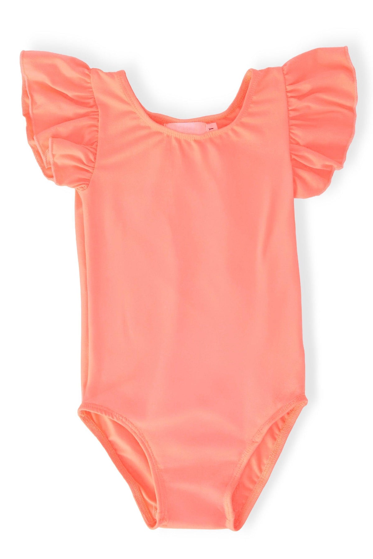 Neon Coral S/S Flutter Sleeve Leotard-Mila & Rose ®