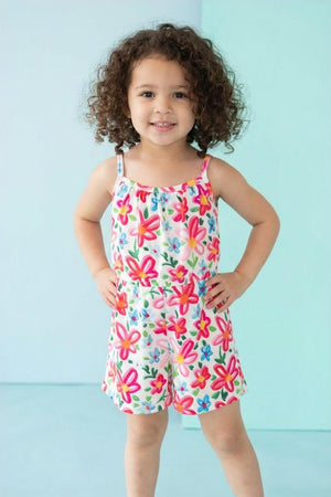 Neon Floral Strappy Play Romper-Mila & Rose ®