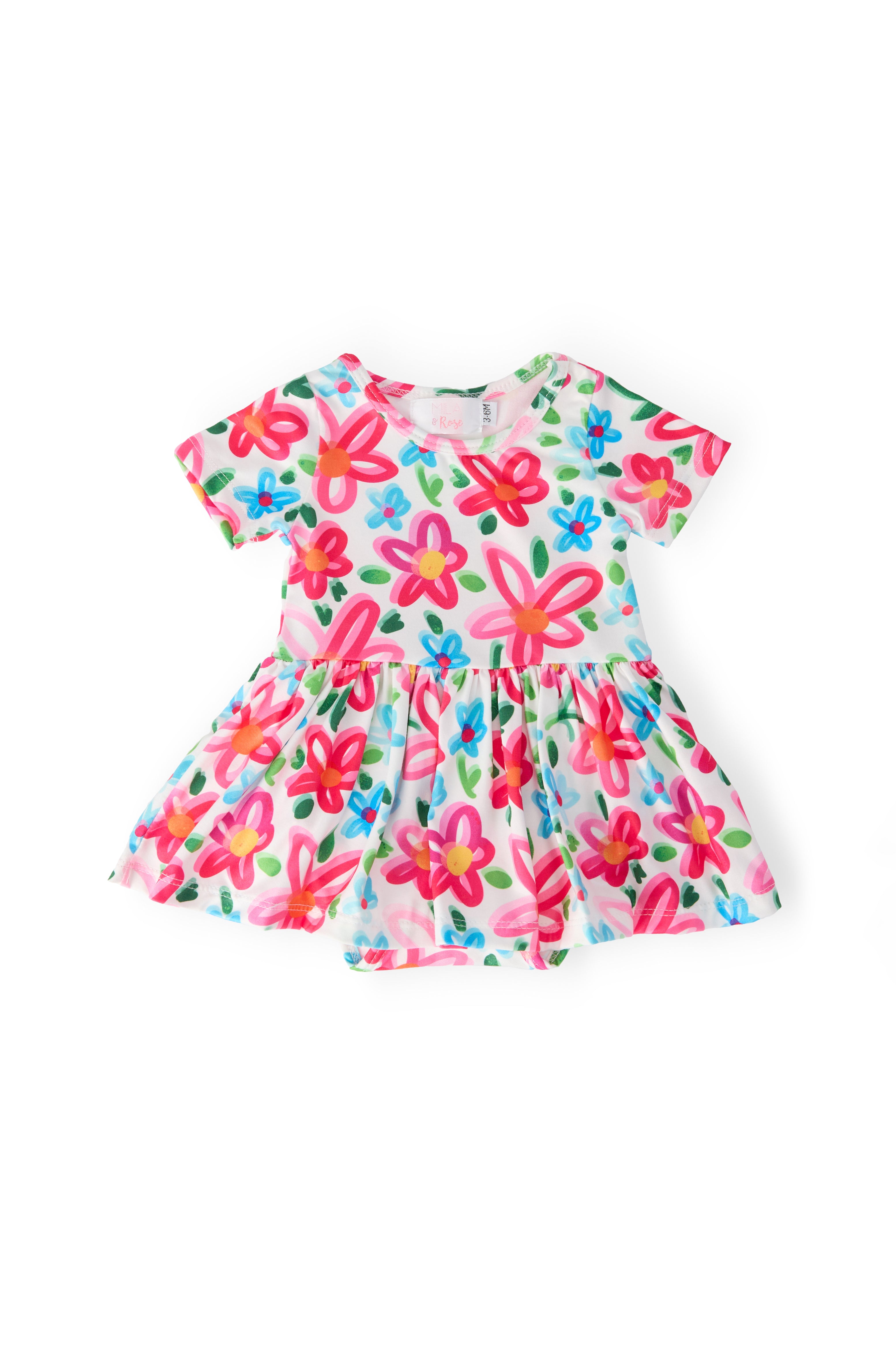 Neon Floral S/S Twirl Bodysuit-Mila & Rose ®