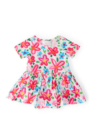 Neon Floral S/S Twirl Bodysuit-Mila & Rose ®