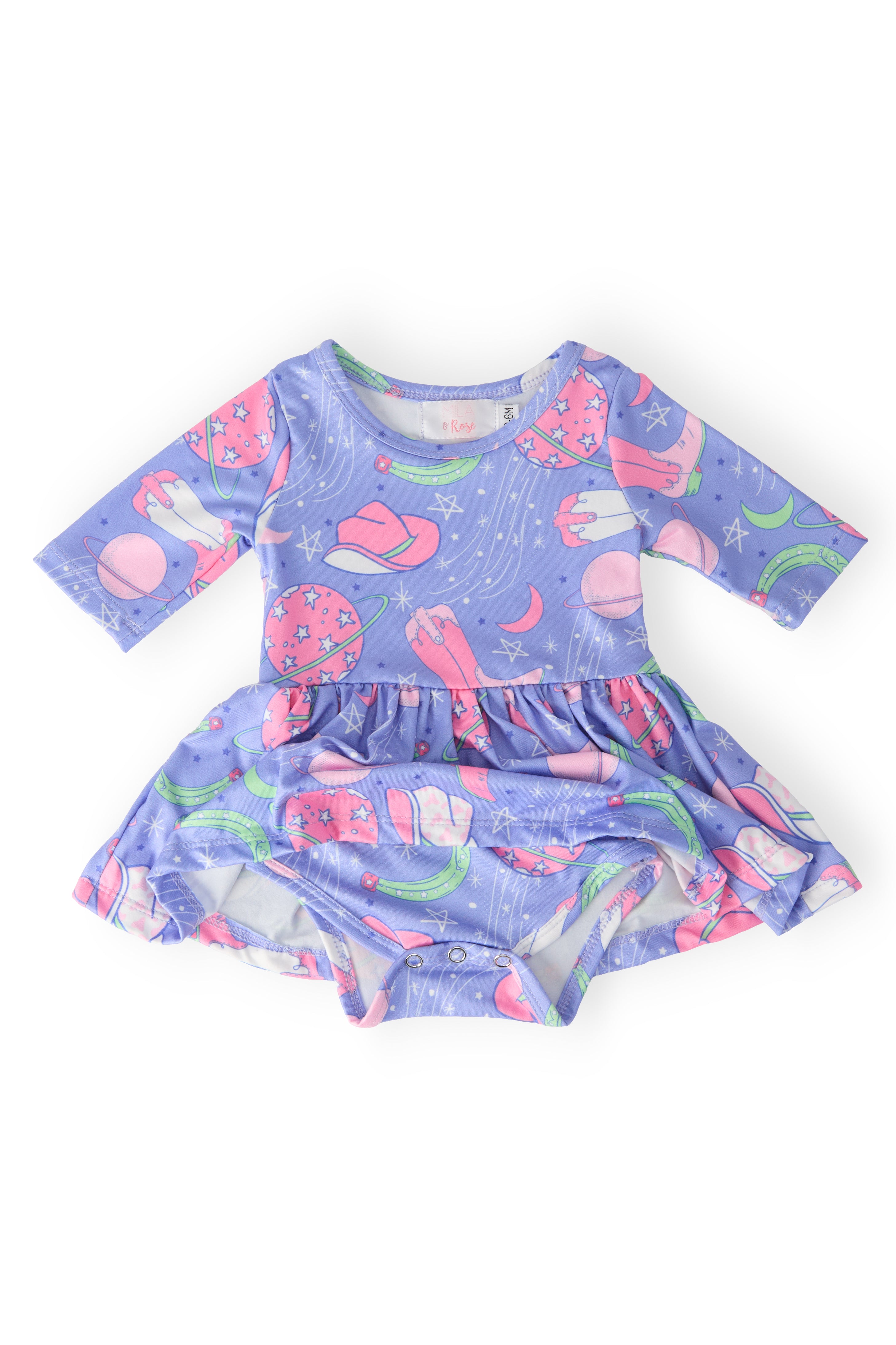 Neon Moon 3/4 Sleeve Twirl Bodysuit-Mila & Rose ®