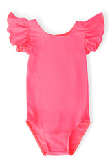Neon Pink S/S Flutter Sleeve Leotard-Mila & Rose ®