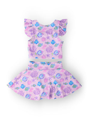 Ocean Friends Flutter Sleeve Twirl-kini Swimsuit Set-Mila & Rose ®