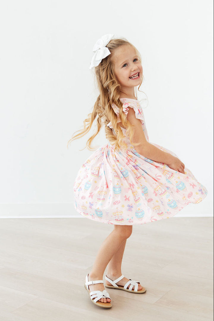 Off to the Circus Flutter Sleeve Twirl Dress-Mila & Rose ®