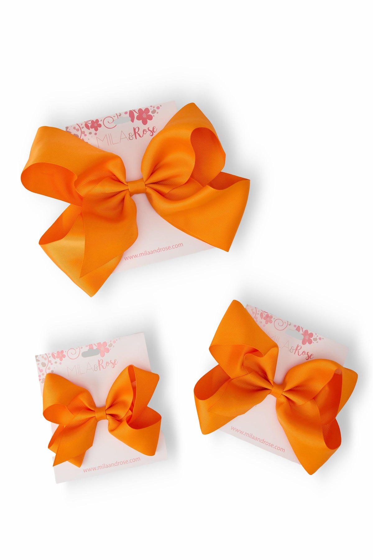 Orange Grosgrain Hair Bow-Mila & Rose ®