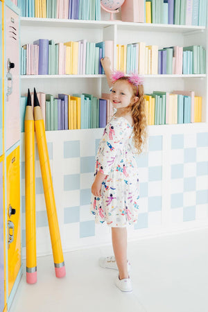 Out of this World 3/4 Sleeve Pocket Twirl Dress-Mila & Rose ®