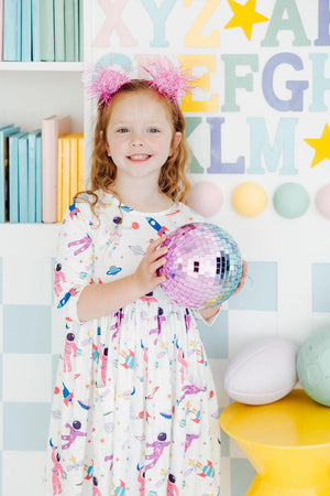 Out of this World 3/4 Sleeve Pocket Twirl Dress-Mila & Rose ®