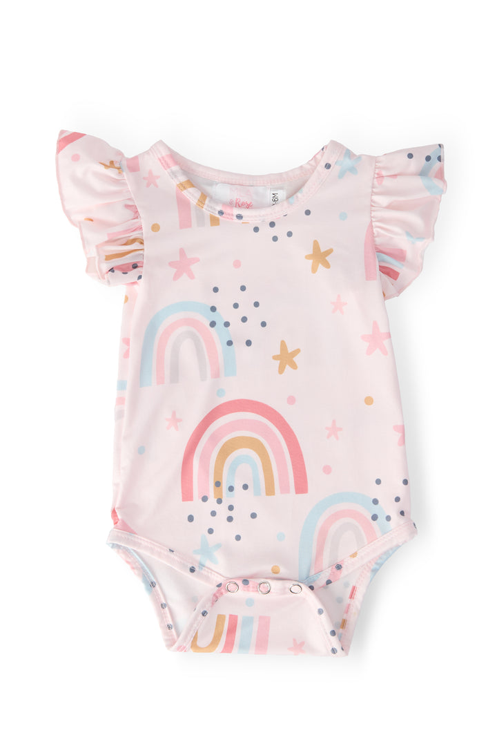 Over the Rainbow S/S Flutter Bodysuit-Mila & Rose ®